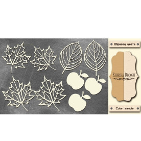 Набор чипбордов Листочки, 10*15 см, крафт-молочный от Фабрика Декора