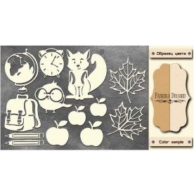 Набор чипбордов, Школьный, 10*15 см, крафт-молочный от Фабрика Декора