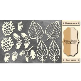 Набор чипбордов Листья, 10*15 см, крафт-молочный от Фабрика Декора