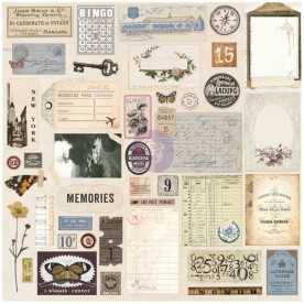 Набор эфемеры для органайзеров Traveler's Journal Ephemera & Stickers Vintage Prima