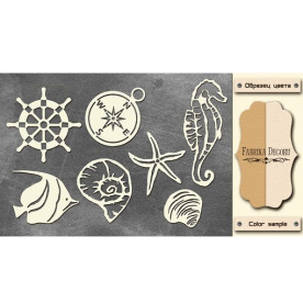 Набор чипбордов Море, 10*15 см, крафт-молочный от Фабрика Декора