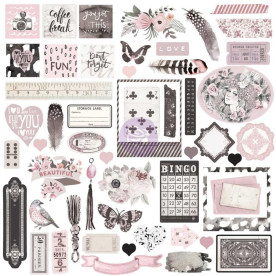 Набір ефемери Rose Quartz Ephemera Cardstock Die-Cuts Prima