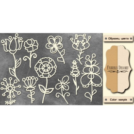 Набір чіпбордов Квіточки, 10 * 15 см, крафт-молочний від Фабрика Декору