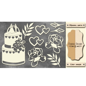 Набор чипбордов Свадьба, 10*15 см, крафт-молочный от Фабрика Декора
