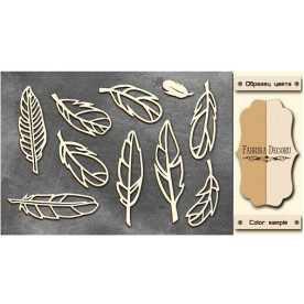 Набор чипбордов Перышки, 10*15 см, крафт-молочный от Фабрика Декора
