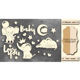 Набор чипбордов My little baby boy-1, 10*15 см, крафт-молочный от Фабрика Декора