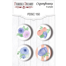 Набір скрапфішек Квіти, 4 шт, 25 мм від Фабрика Декору