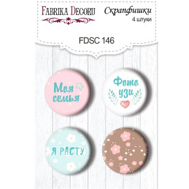 Набор скрапфишек Доченька, 4 шт , 25 мм от Фабрика Декора