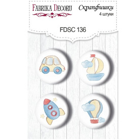 Набір скрапфішек Sweet baby boy, 4 шт, 25 мм від Фабрика Декору