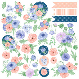 Лист для вырезания "Цветочное настроение", 30*30 см от Фабрика Декора