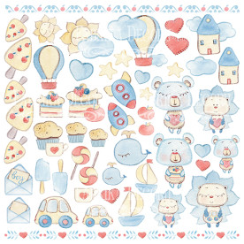 Лист с картинками для вырезания "Sweet baby boy", 30*30 см от Фабрика Декора