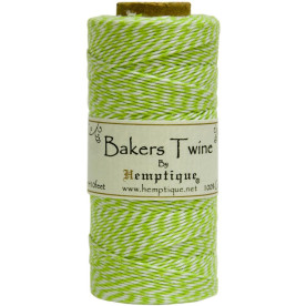 Двошаровий бавовняний шнур Baker's Twine, 1 м, лайм, Hemptique