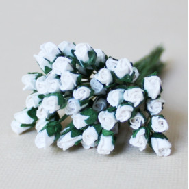 Набор бутонов роз белого цвета, 7 мм, 10 шт.