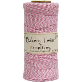 Двухслойный хлопковый шнур Baker's Twine, 1 м розовый, Hemptique