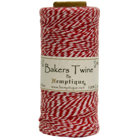 Двухслойный хлопковый шнур Baker's Twine, 1 м, красный, Hemptique