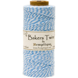 Двухслойный хлопковый шнур Baker's Twine, 1 м, голубой, Hemptique