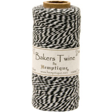 Двухслойный хлопковый шнур Baker's Twine, 1 м, черный, Hemptique