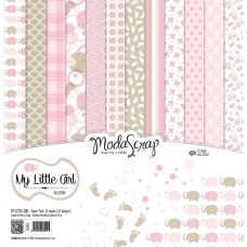 Набор бумаги для скрапбукинга My Little Girl 30х30 12 листов ModaScrap