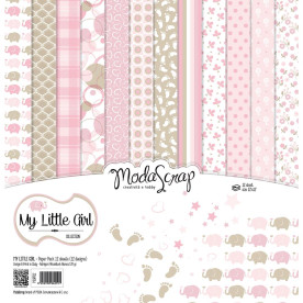 Набір паперу для скрапбукінгу My Little Girl 30х30 12 аркушів ModaScrap
