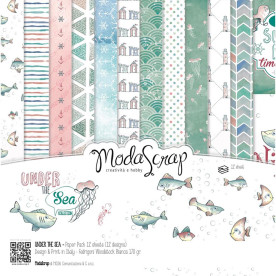 Набор бумаги для скрапбукинга Under the Sea 30х30 12 листов ModaScrap