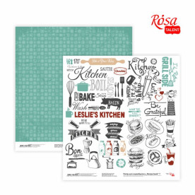 Двосторонній папір «Recipe book» 7, 30 * 30 см від Rosa Talent
