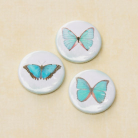 Набір значків-фішок Блакитні метелики, 3 шт. 
