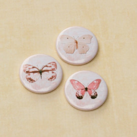 Набор значков-фишек Розовые бабочки, 3 шт.
