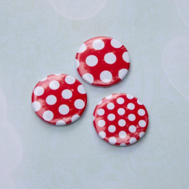 Набір значків-фішок Червоні горошки №2, 3 шт.