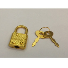 Замочок і ключ для альбому, шкатулки, колір золото, 30 * 18 мм
