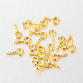 Металлический держатель для бутылочек, цвет золото, 8х4 мм, 10 шт