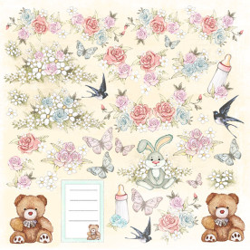 Лист з картинками для вирізання "Baby shabby", 30 * 30 см від Фабрика Декору