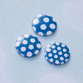 Набір значків-фішок Сині горошки №2, 3 шт. 