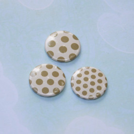 Набір значків-фішок Бежеві горошки №1, 3 шт.