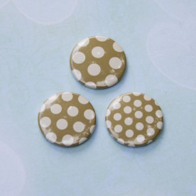 Набір значків-фішок Бежеві горошки №2, 3 шт. 