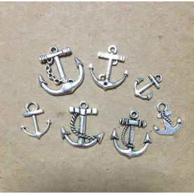 Набір металевих підвісок "Морська подорож", 7 шт, колір срібло