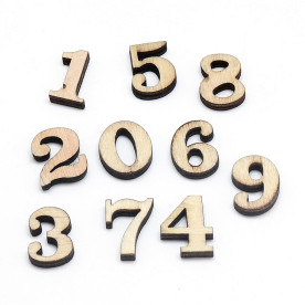 Дерев'яна прикраса цифра "4", розмір 13 мм, колір натуральний, 1 шт