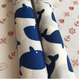 Ткань для рукоделия Синий кит , размер 45*52 см от Fabric Editions