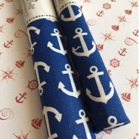 Тканина для рукоділля Якорі на синьому тлі, розмір 45 * 52 см від Fabric Editions