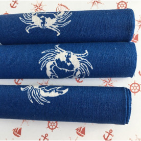 Тканина для рукоділля Краби на синьому тлі, розмір 45 * 52 см від Fabric Editions