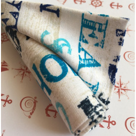 Ткань для рукоделия Морские надписи, размер 45*52 см от Fabric Editions