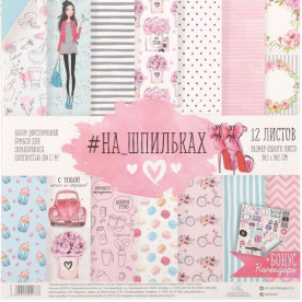 Набір двостороннього паперу "На шпильках" 12 л, 30,5 * 30,5 см, 180 г / м від АртУзор