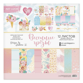 Набір паперу "Весняні мрії", 12 л, 30,5 * 30,5 см, 180 гр / м від АртУзор