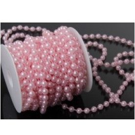 Перли на нитці, колір рожевий, 1 метр