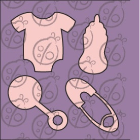 Набір фігурок-чіпборда "Дитячий" №2, 4 ел.