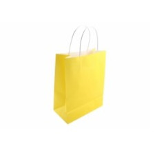 Пакет подарочный с ручкой, цвет желтый 21х15х8 см, 1 шт