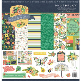 Набір паперу THINKING OF YOU, 12 аркушів + наклейки від Photo Play Paper