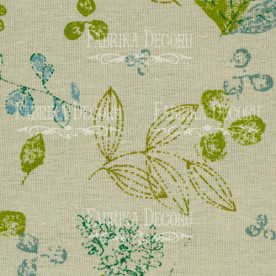 Відріз тканини льон Гербарій, розмір 35 * 75 см від Фабрика Декору
