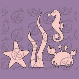 Набір фігурок-чіпборда "На дні морському", 4 ел.