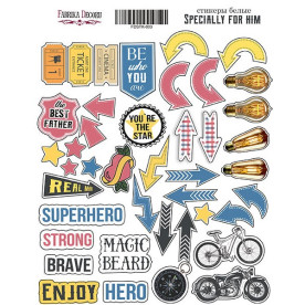 Набор наклеек Specially for him , 42 шт, Фабрика Декора