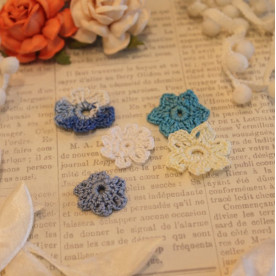 Набор вязаных цветов Для мальчика, 5 шт, 2-3 см